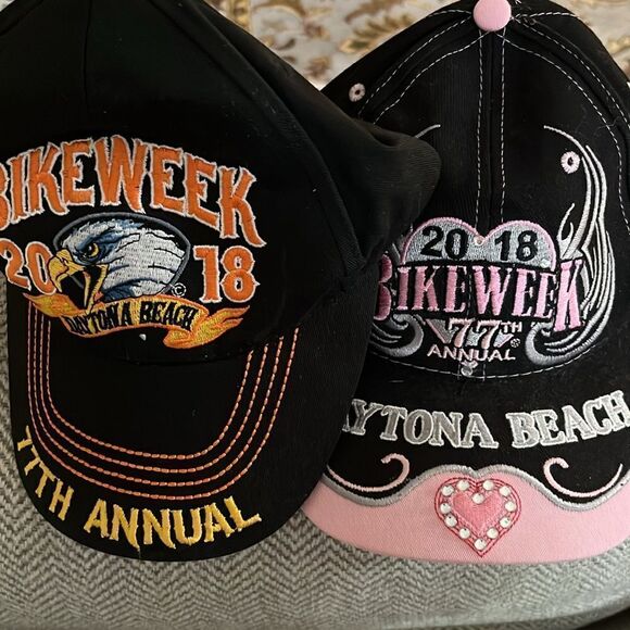 Daytona Beach Bike Week His and Her Baseball Hats 2018 NWOT - Picture 8 of 8